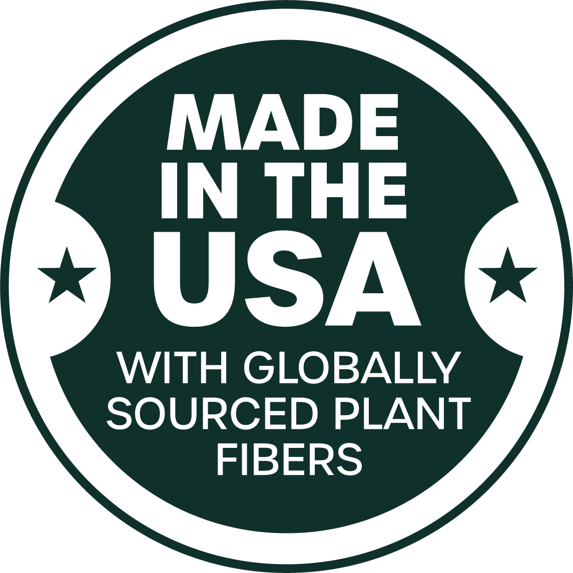Made in the USA with globally sourced plant fibers
