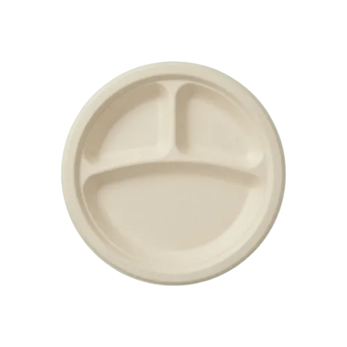 9  3-Compartment Round Plates | Classic 